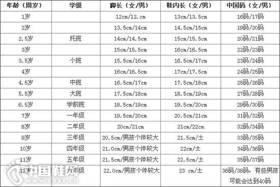 儿童场地足球鞋尺码指南